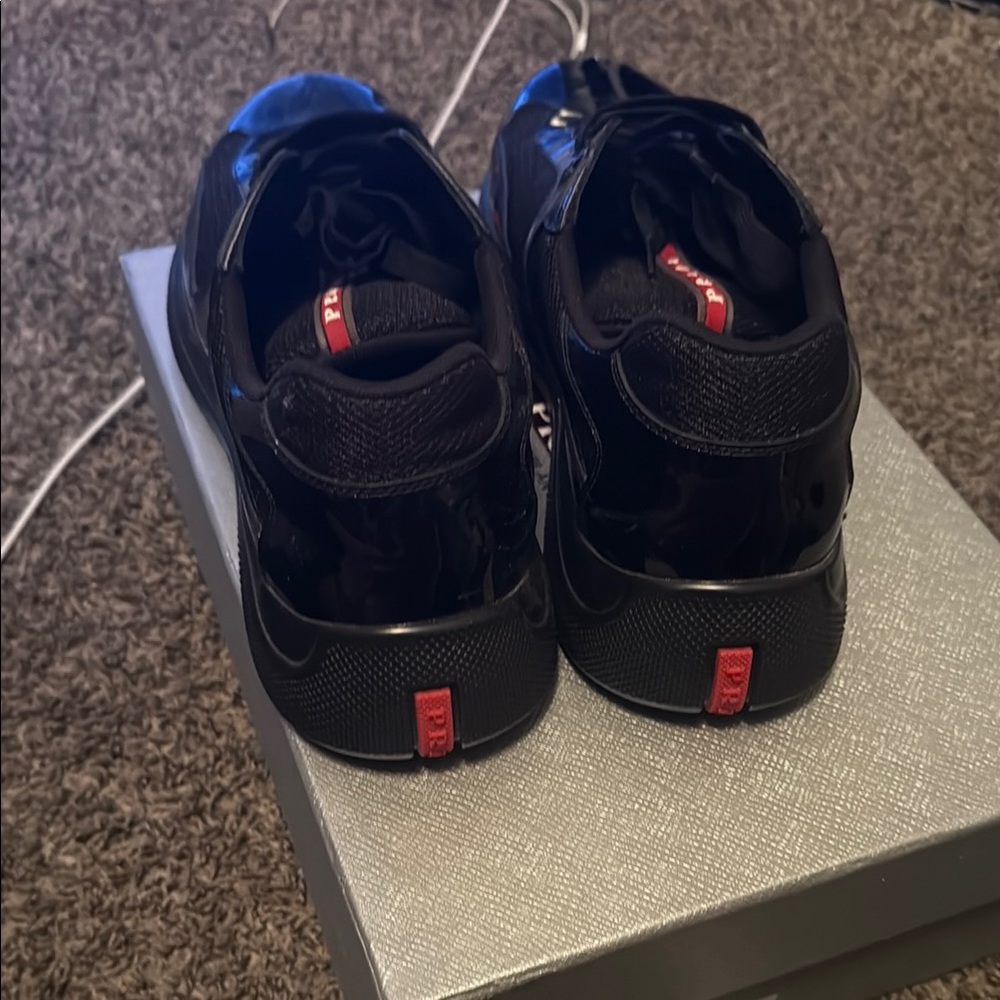 Prada Black Sneakers Sleek Minimalist Design - Picture 3 of 5